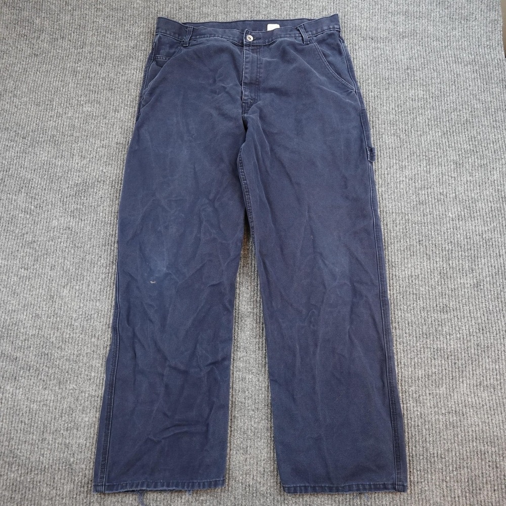 Vintage Levis Pants Mens 36x32 (35x30) Blue Canvas Carpenter Workwear Baggy